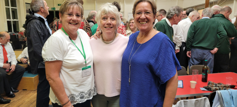 Ladies Support Group lead Lesley Cleary with Whish and Jan