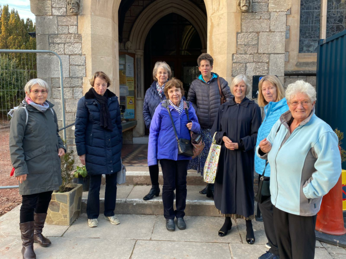 Partners and Wifes outside St Peter's Church