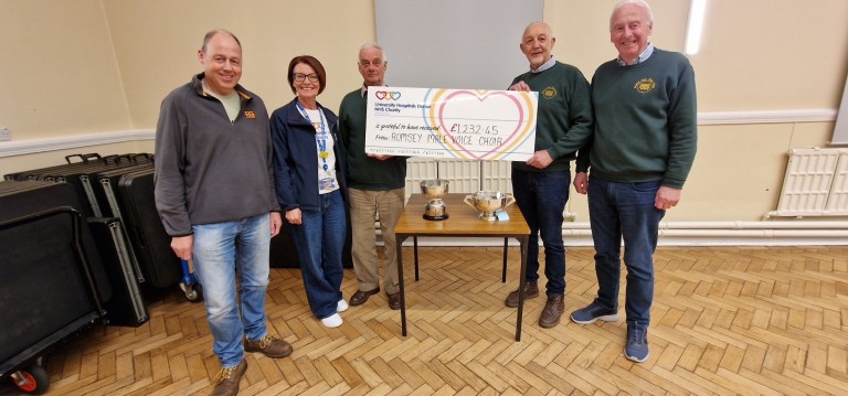 Cheque handover to Renal Cancer Research Charity at Bournemouth Hospital