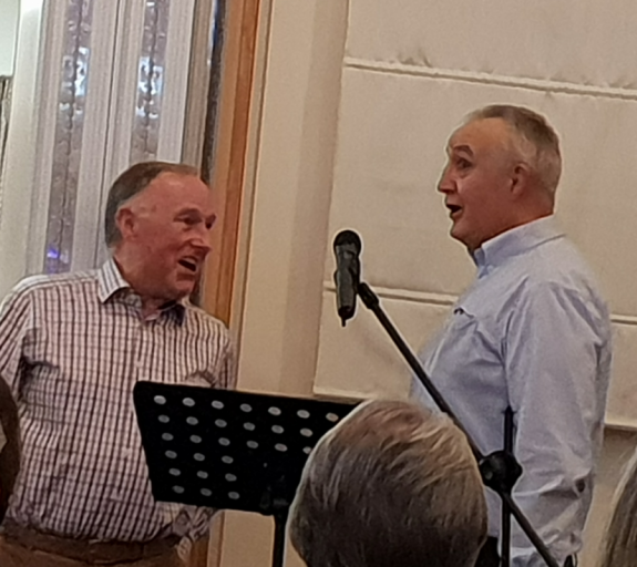 Clive and Kevin giving a passionate performance of Myfanwy.