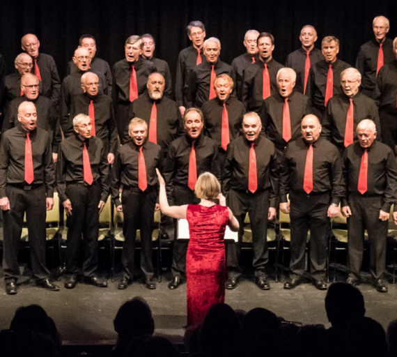 At the Plaza Theatre Romsey - black shirts, red ties?