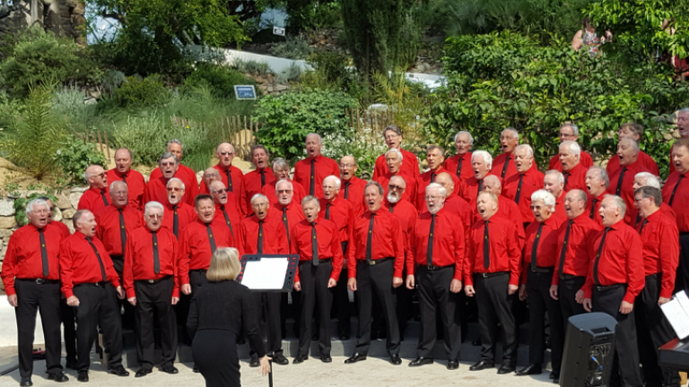 Singing at the Eden Project as part of the International Male Choirs Festival in Cornwall.