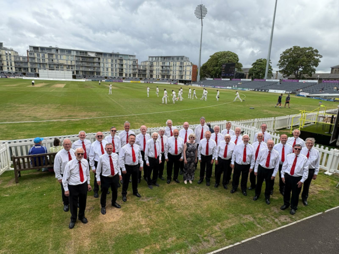 At the cricket ground in Bristol
